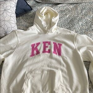 GAP Cream Hoodie with Pink Lettering